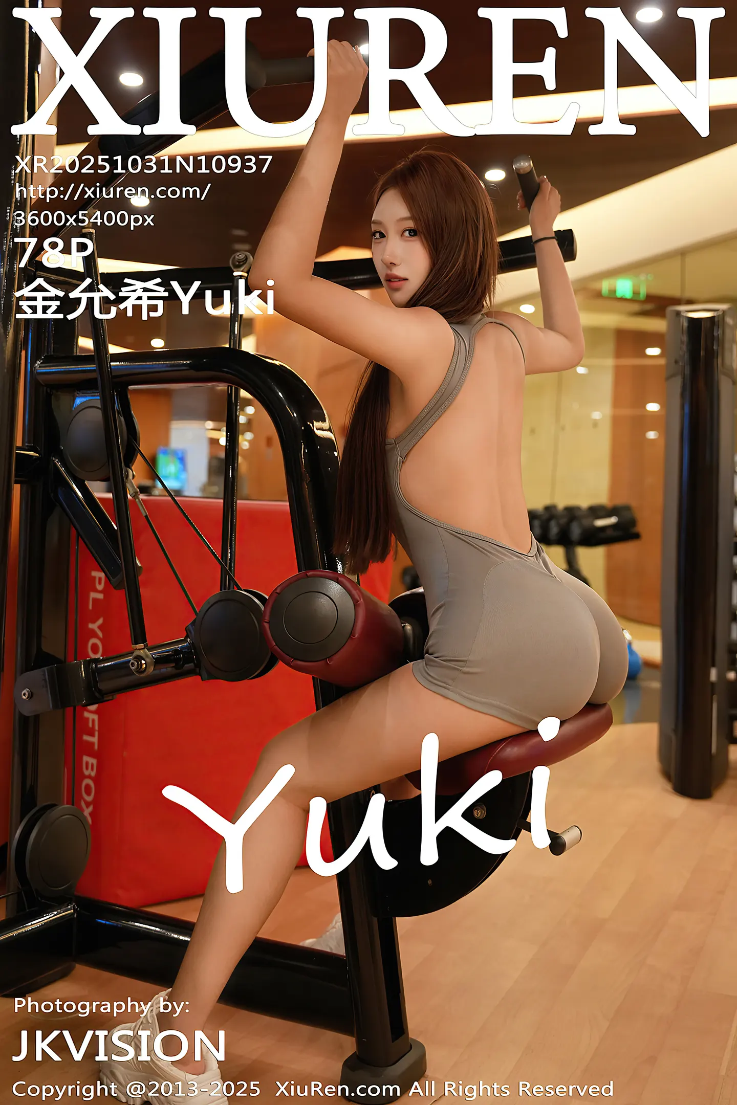 [XiuRen秀人网]No.10937_模特金允希Yuki健身房场景性感灰色运动服饰秀丰腴身材诱惑写真78P-秀人网 - XiuRen.Pro
